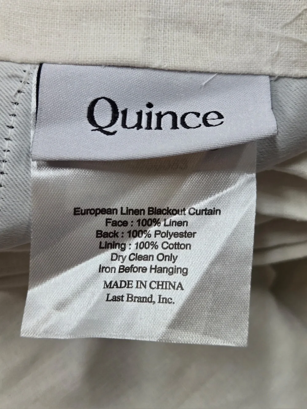 QUINCE Set Of 2 48x84 European Linen True Blackout Curtains Cream 0622